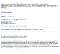 Troubles cognitifs, Déficience Mentale, Troubles Spécifiques des Apprentissages : Un mot peut en cacher un autre